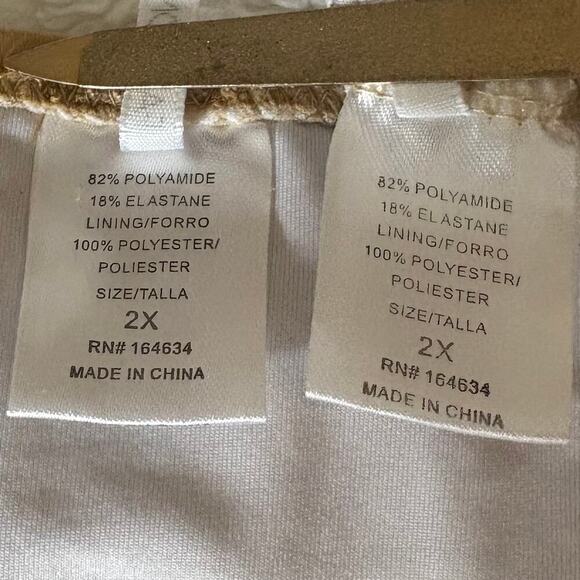 FASHION NOVA High Rise 2 PIECE BATHING SUIT Nude Sz 2X Sexy Resort Beach Coastal - Picture 6 of 9